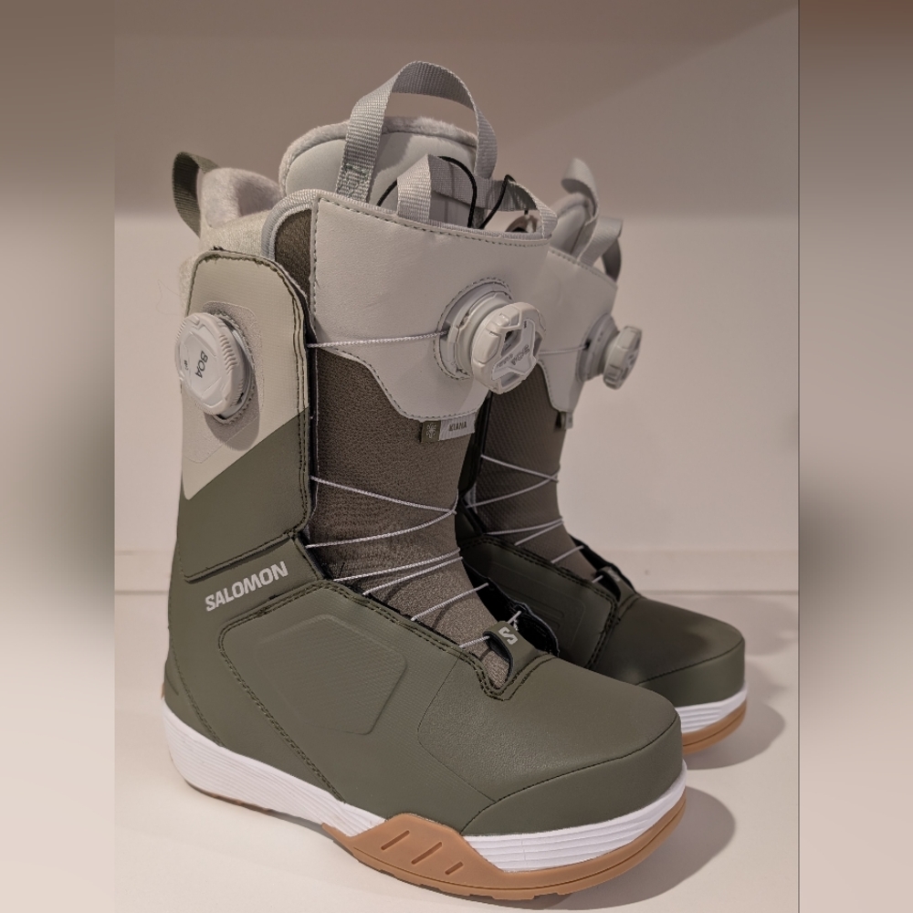Salomon Kiana Dual Boa Olive and Gray Snow Boots